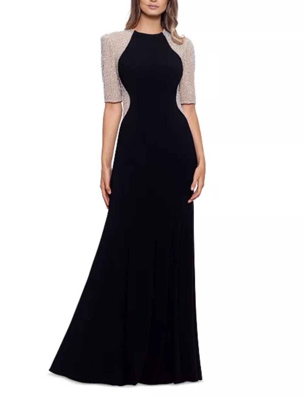 XSCAPE Women's Beaded Scuba-Crepe Gown